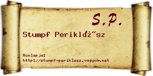Stumpf Periklész névjegykártya